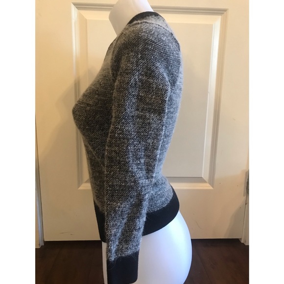 Club Monaco Black Grey V-neck Long Sleeve Wool Alpaca Sweater - Picture 3 of 9